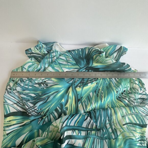 Vtg Signature by Robbie Bee Cowl Neck Midi Dress Womens L Palm Leaf 90s‎ Resort - Picture 10 of 10